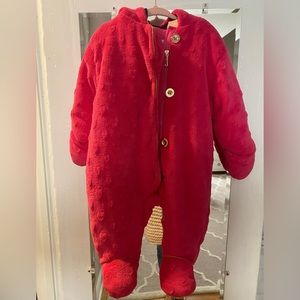 JUICY COUTURE hot pink hooded coverall 6-9 months